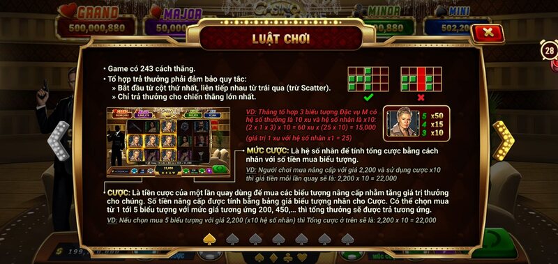 hướng dẫn chơi chi tiết Casino Royale 7 Slot Man Club